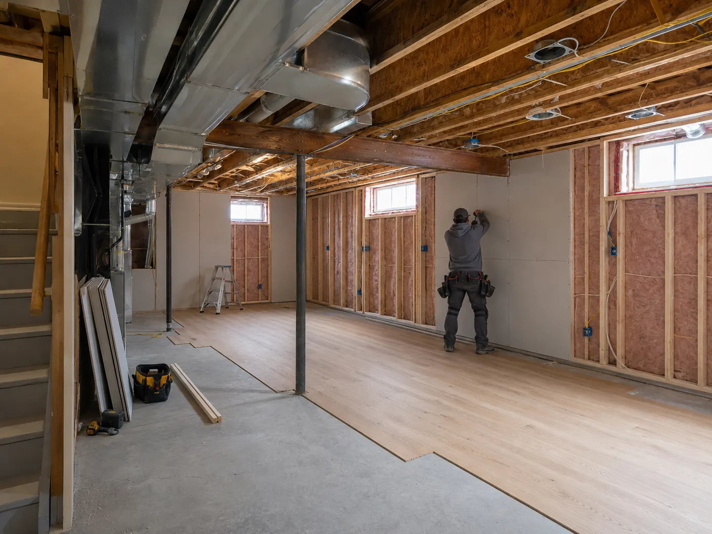 Basement finishing work in progress