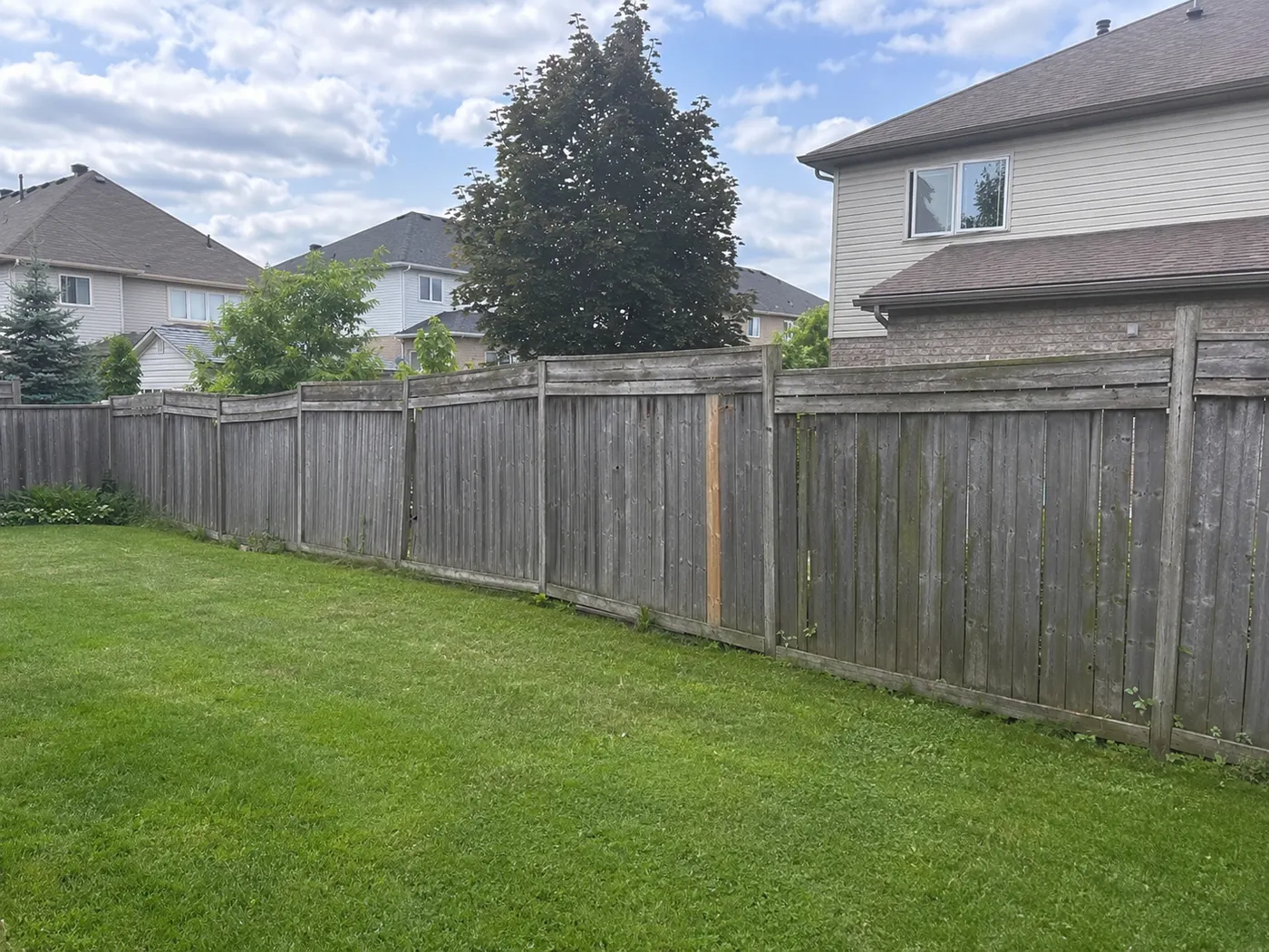 Fence area before installation