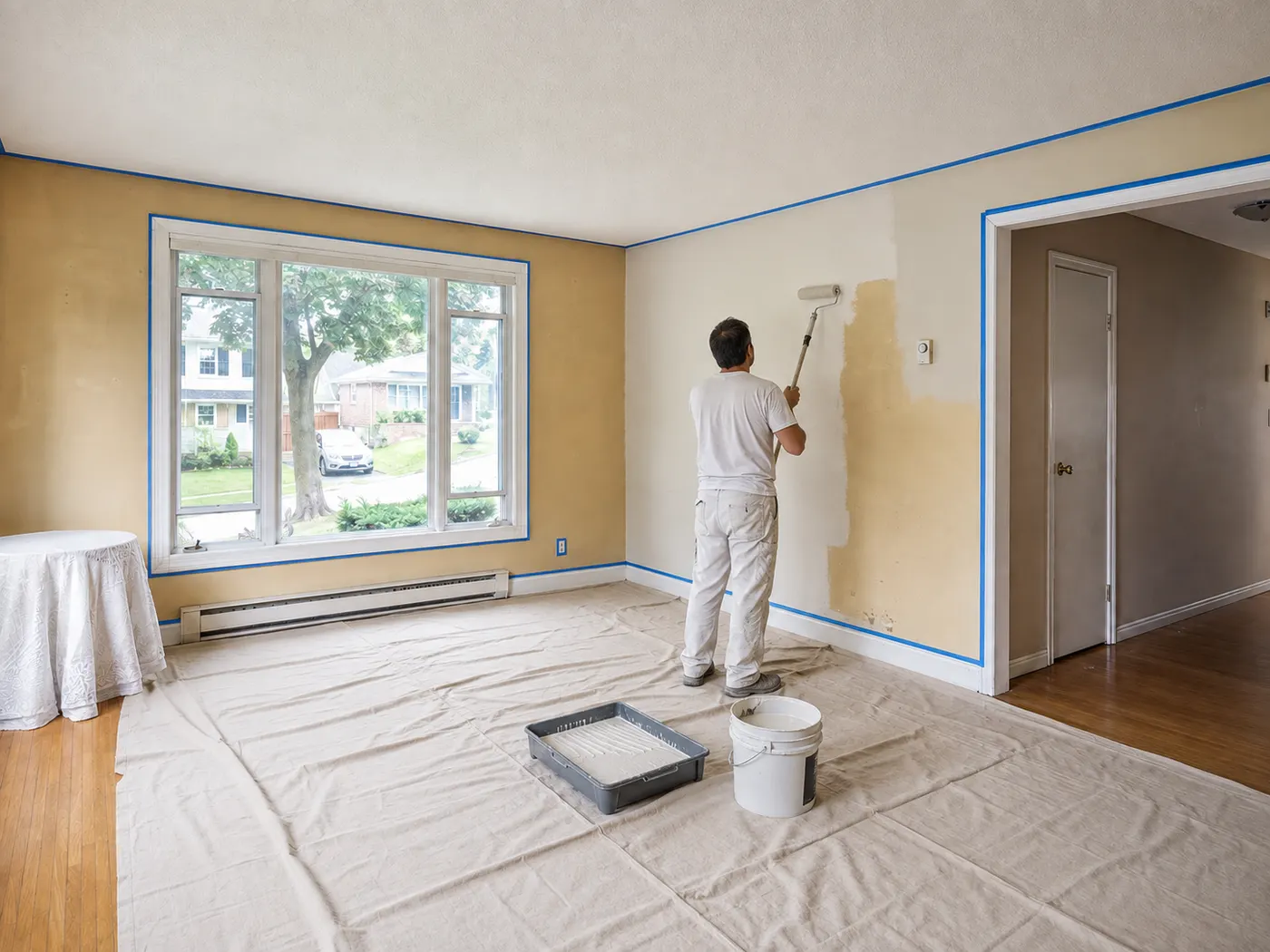 Interior painting work in progress
